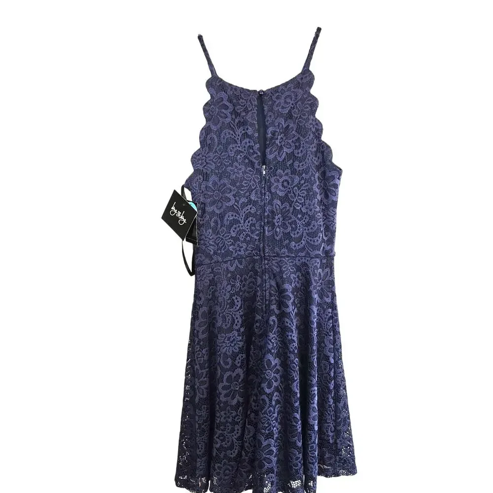 By & By Junior Dress 1 Blue Lace Sleeveless  Sun Teen Size XS Extra Small Kids